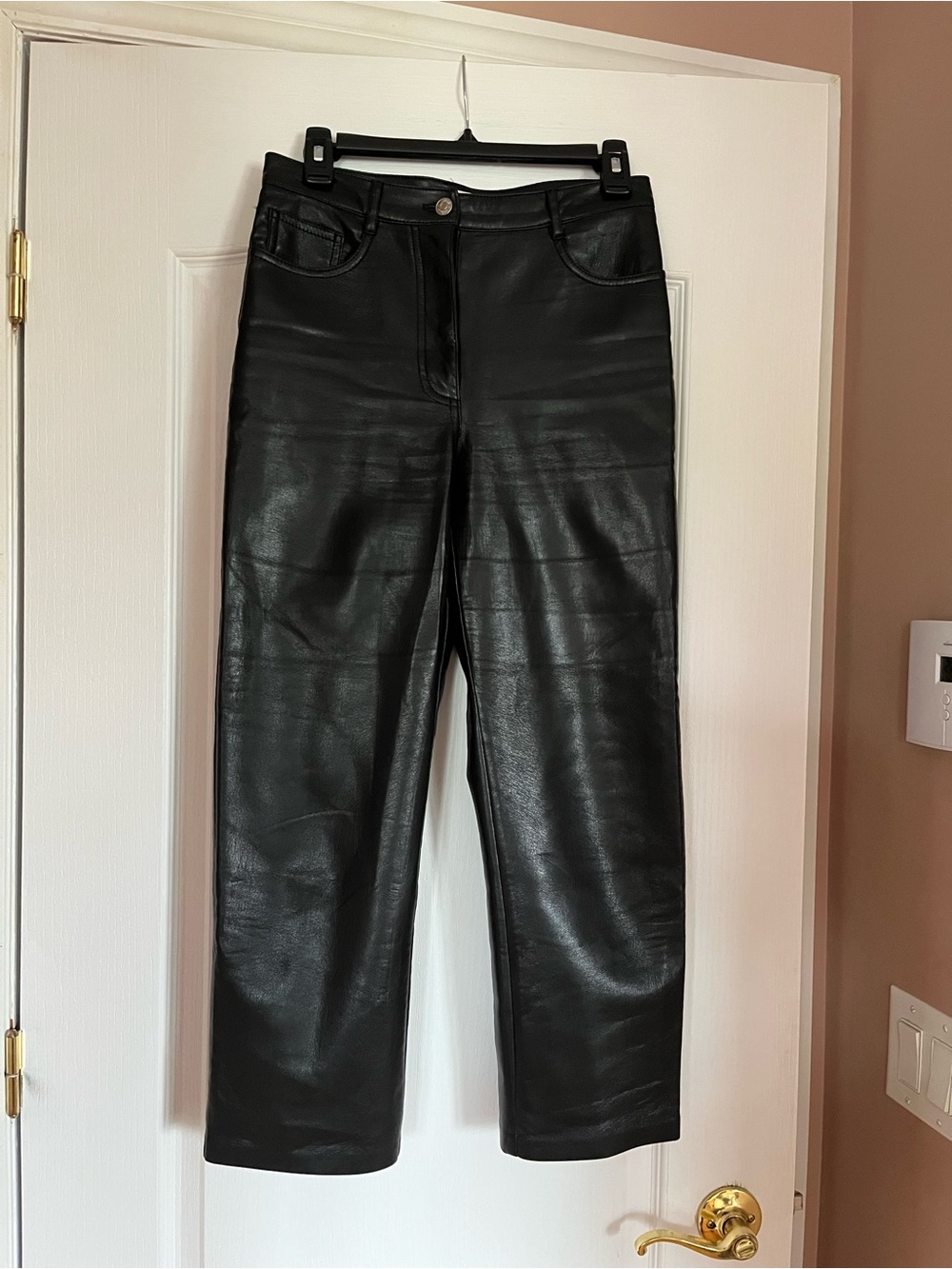 Wilfred Black Faux Leather Straight Leg Jeans